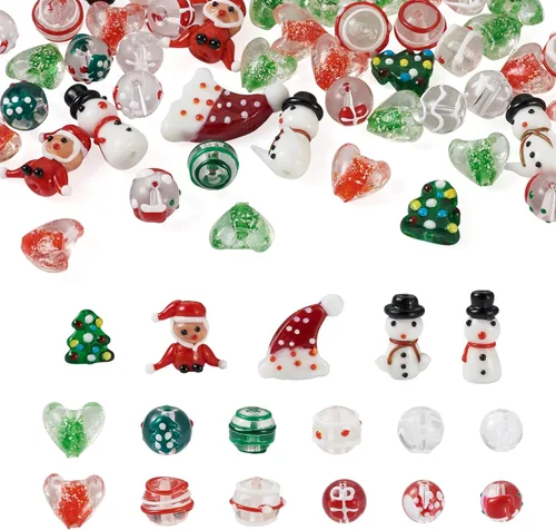 Miniatura 10 de Craftdady - Cuentas de vidrio soplado 2-2 colores mezclados