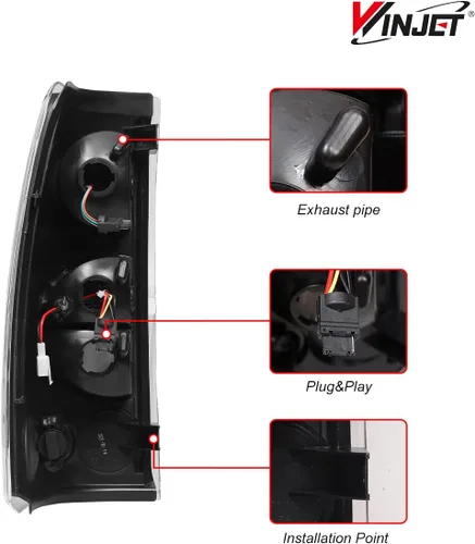 Miniatura 3 de Winjet Luces traseras LED aptas para Chevrolet Silverado 1999-2006 y 1999-2003 GMC Sierra montaje de luz trasera con luz LED intermitente/luz
