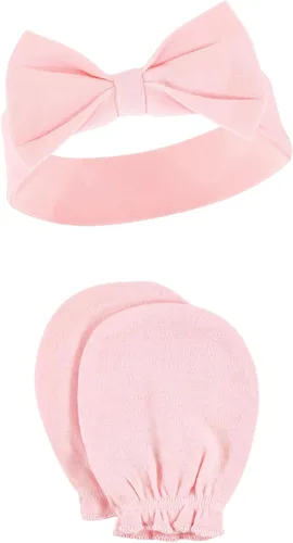 Miniatura 165 de Hudson Baby Conjunto de diadema de algodón y manoplas para rascar para bebé