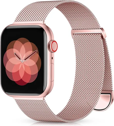 Miniatura 11 de Zedoli Correa de Metal Compatible con Apple Watch de 1.57/1.50/1.61/1.77/1.73/1.65/1.75 pulgadas para Mujeres y Hombres, Pulseras de Malla de Malla