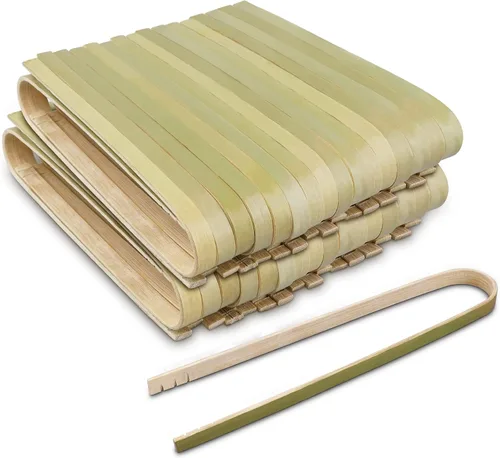 Mini pinzas de bambú desechables, 100 unidades, pinzas de madera de 6.2 pulgadas de largo para embutidos, utensilios de cocina grandes para