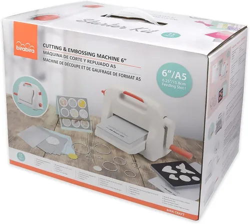 Miniatura 8 de Bira - Kit de iniciación de máquina de troquelado y estampado en relieve ajustable de 6 pulgadas, 15 piezas, ranura de alimentación de 6-1/4