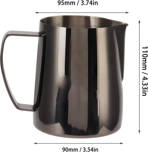 Miniatura 5 de CHICIRIS Jarra espumadora de leche de 20 onzas, taza espumadora de leche de 20 onzas, con boca puntiaguda, accesorios de espresso, jarra de leche