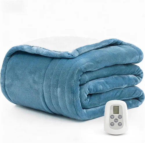 Miniatura 18 de Manta térmica eléctrica de 50 x 60 pulgadas, manta eléctrica de calentamiento rápido con 5 niveles de calor y 4 horas de protección contra