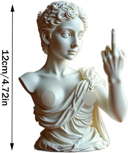 Miniatura 8 de Venus con estatua de actitud, figura de resina de dedo medio sin complejos, decoración de arte moderno atrevida para el hogar y la oficina, estatua