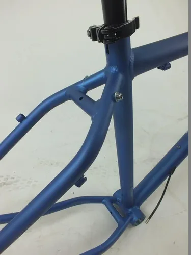 Miniatura 5 de Gravity Horquilla de marco de bicicleta gruesa para ruedas de 26 pulgadas con tija de sillín y abrazadera de tija de sillín para auriculares. Azul