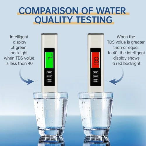 Miniatura 6 de Medidor digital TDS 4 en 1: probador de calidad del agua CE, temperatura (℃/℉) y 0-9999 ppm para agua potable, acuarios y sistemas RO-RODI (blanco)
