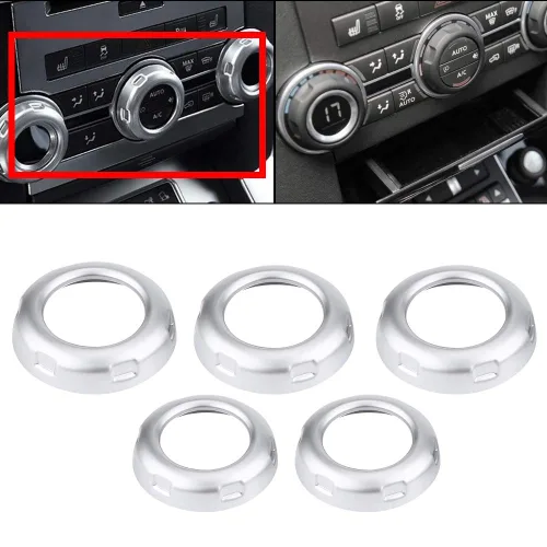 Miniatura 8 de Acouto 5 Uds. Cubierta de anillo para interruptor de aire acondicionado lateral interior para Discovery 4 LR4 2009-2016 para deporte 2010-2013