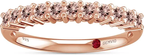 Miniatura 2 de Colección de 13 CTTW Anillo de compromiso apilable de aniversario y boda con piedras preciosas de corte redondo de 13 CTTW en oro de 14 quilates