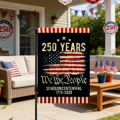 Miniatura 6 de Banderas de jardín con el 250 aniversario de Estados Unidos para exteriores, bandera de Estados Unidos del 250 aniversario con rayas de estrellas
