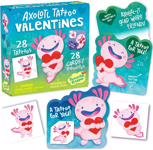 Miniatura 13 de Peaceable Kingdom Caja de San Valentín para niños, kit de caja del día de San Valentín para tarjetas de San Valentín para el aula de niños, dijes