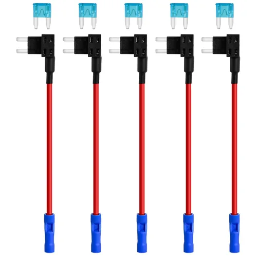 Miniatura 10 de MuHize Grifos de fusibles Micro2 – Adaptador de circuito adicional ATR de 12 V para caravana y automóvil, 5 fusibles 5A, diseño de doble ranura