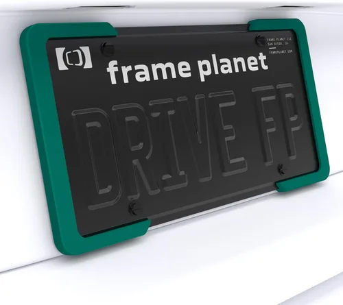 Miniatura 11 de Marco de placa de matrícula. Diseño flexible de 2 piezas de Frame Planet. 1 paquete. Reducción de ruido, antiarañazos, resistente a la intemperie