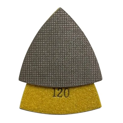 Miniatura 3 de Almohadillas de pulido triangulares de diamante de 3 "para multiherramientas oscilantes, altura de segmento de 0.118 in, galvanizado, grano 60