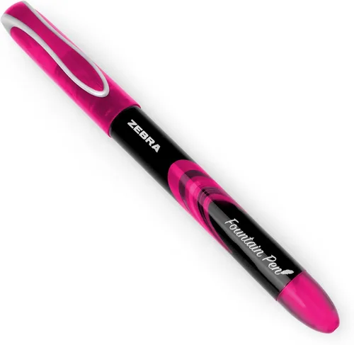 Miniatura 2 de Zebra Fuente - Pluma estilográfica desechable, tinta rosa, paquete de 6