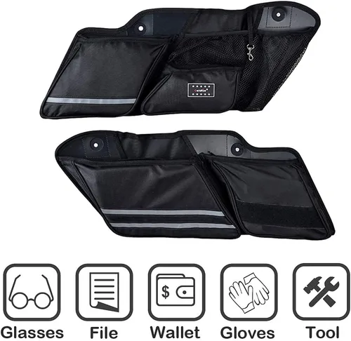 Miniatura 4 de Goldfire Organizador de alforjas Harley para bolsa de sillín Harley, organizador de herramientas lateral, bolsa de almacenamiento para Touring Road
