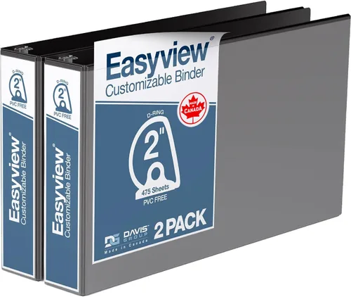 Miniatura 12 de Easyview - Carpetas prémium con anillas en D de 1 pulgada con cubiertas transparentes, carpetas de vista de hojas de cálculo para escuela, oficina u