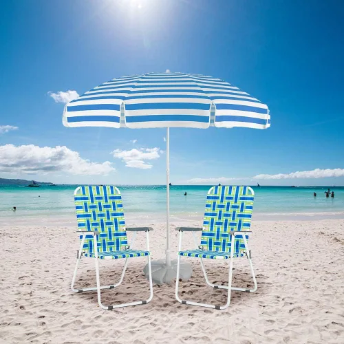 Miniatura 2 de VINGLI Juego de 2 sillas plegables de malla para patio, silla de playa portátil para exteriores, silla de camping, silla de playa para patio, Azul