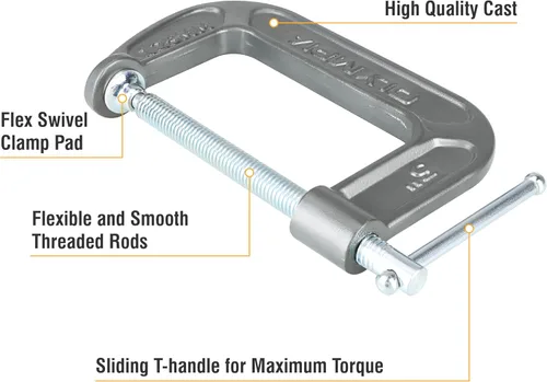 Miniatura 4 de Olympia Tools Abrazadera C, 38-145, (5" X 3.25")