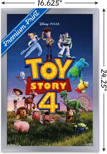 Miniatura 3 de Trends International Disney Pixar Toy Story 4 - Póster de pared de una hoja, 14.725 x 22.375 pulgadas, versión enmarcada plateada Versión con marco