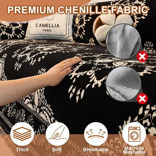 Miniatura 192 de STACYPIK Funda de sofá gris impermeable para perros, funda de sofá antideslizante para sofá de 3 cojines, funda seccional lavable para forma de L