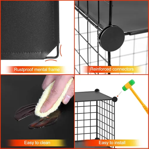 Miniatura 5 de HUBSON Organizador de Almacenamiento de Cubos de Alambre, para Libros/Juguetes/Manualidades/Plantas en Macetas y Organizadores de Armario para Negro