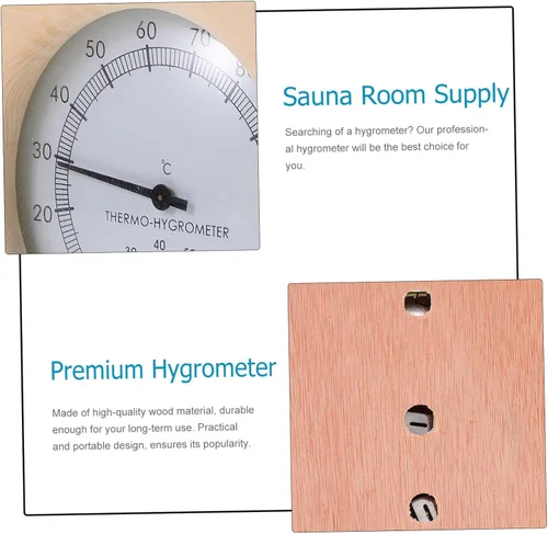 Miniatura 8 de NUOBESTY Multi-Functional Wooden Hygrometer Thermometer for Sauna Room, Indoor Humidity and Temperature Gauge, Sauna Accessories with Precise