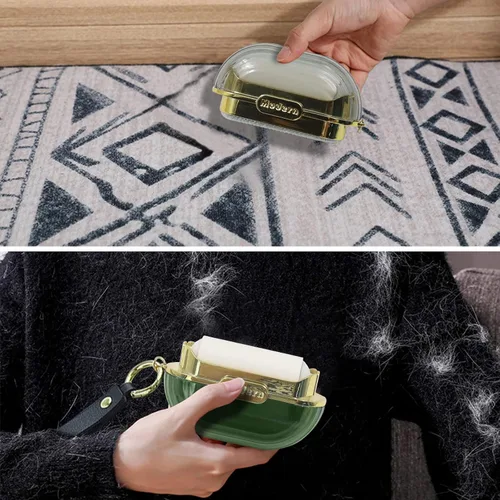 Miniatura 7 de Rodillo de pelusa portátil de viaje de doble cara con correa de mano, reutilizable, mini extradhesivo para perros, gatos, mascotas, removedor de Gris