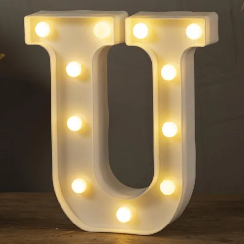 Miniatura 32 de HXWEIYE Letras iluminadas con luces LED, letreros luminosos de marquesina, 26 letras del alfabeto y 10 números para fiestas de cumpleaños, bares