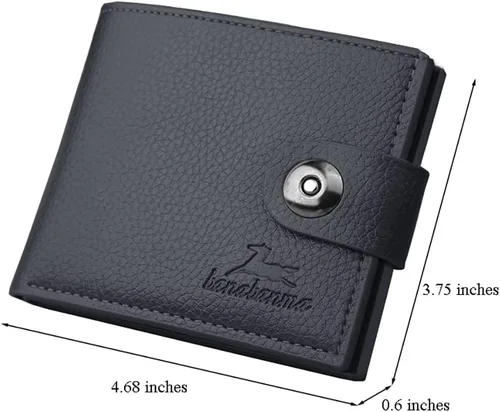 Miniatura 25 de Cartera delgada para hombre con monedero, cartera minimalista con cremallera, carteras plegables para hombre con tarjetero de crédito, cartera