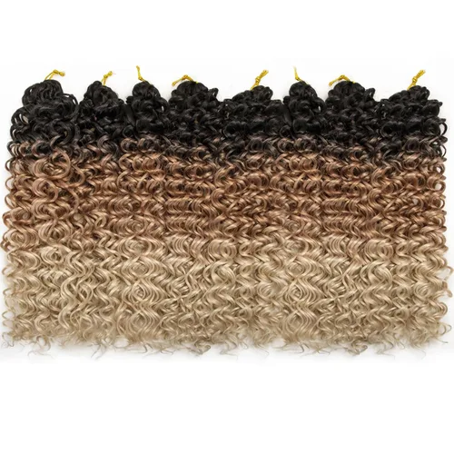 Miniatura 2 de 8 Paquetes de Cabello Rizado con Ganchillo GoGo, Cabello Rizado con Ganchillo para Mujeres Negras, Trenzado de Onda Profunda, Cabello Sintético