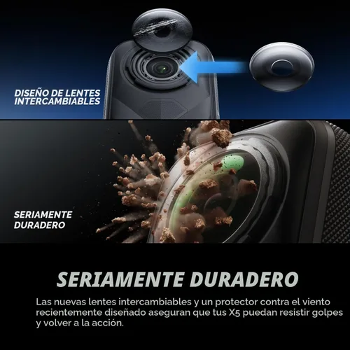 Miniatura 4 de Insta360 X5 Essentials - Cámara de acción impermeable 8K 360 El paquete incluye selfie Stick, batería extra, funda de carga rápida de utilidad
