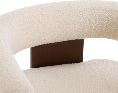 Miniatura 7 de Christopher Knight Home Nettie - Silla decorativa moderna para sala de estar, sofá individual de tela Boucle con marco de madera, cómoda silla