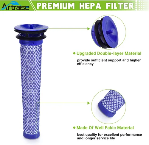Miniatura 6 de Artraise Filtro de vacío de repuesto para aspiradora Dyson V6 inalámbrica/aspiradora absoluta V6, paquete de 2 filtros HEPA post y 2 prefiltros