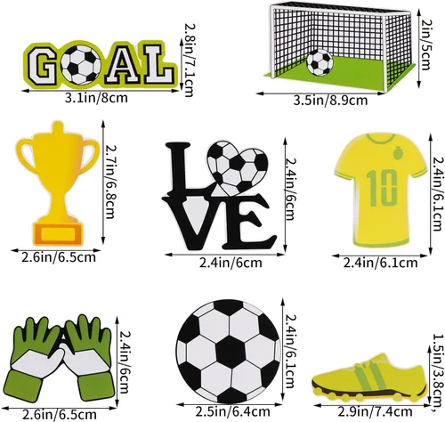 Miniatura 3 de Pistha 18 piezas de decoración de pastel de fútbol, decoración de balones de fútbol, figura de jugador de fútbol para fiesta de cumpleaños, fiesta