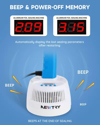 Miniatura 4 de NEWTRY Sellador de inducción de 0.787-3.937 in, máquina de sellado manual de calor, sellador electromagnético de tapas de botellas, potencia