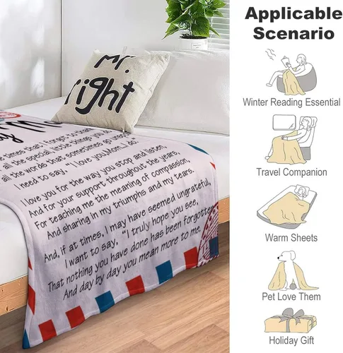 Miniatura 3 de D-Story Manta personalizada para el día de la madre con fotos: fabricada en Estados Unidos, regalos personalizados de hija e hijo, manta de fotos