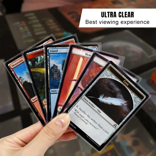 Miniatura 3 de Katomula Paquete de 300 fundas transparentes para tarjetas MTG resistentes al desgarro, fundas MTG mate rugosas, fundas estándar perfectas