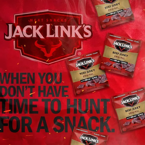 Miniatura 6 de Jack Link's Paquete múltiple de 5 unidades de carne seca de res, original, 5, bolsas de 0.625 onzas. Bocadillo de carne sabrosa para almuerzos