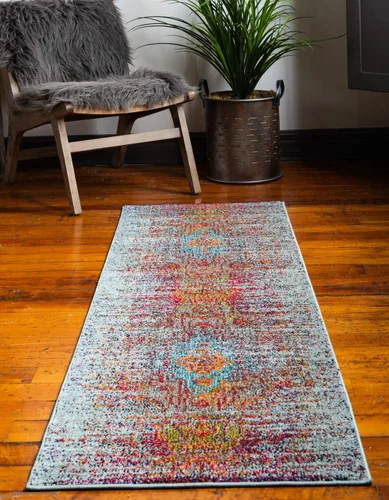 Miniatura 11 de Unique Loom Vita Collection - Alfombra de área, 2' x 6' 7, azul claro