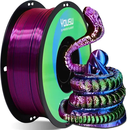 Miniatura 29 de Yousu Seda de Doble Color Filamento PLA para 3D Impresora Filamento Coextrusión PLA Multicolor Filamento PLA 1.75mm (± 0.03 mm) Compatible