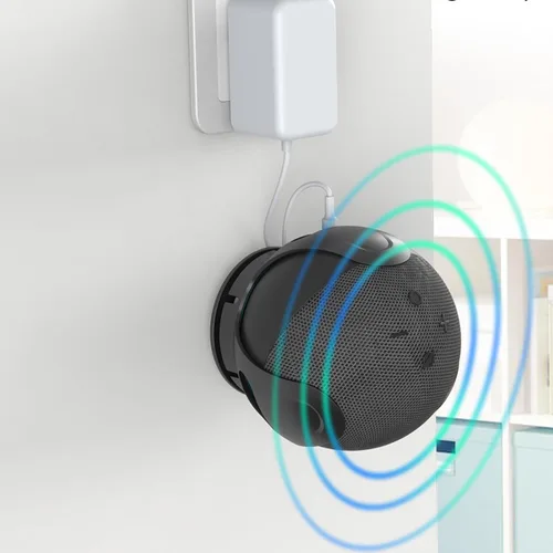 Miniatura 5 de awakentti Soporte de pared 2 en 1 para Echo Dot de 4ª generación, accesorios que ahorran espacio, resistente, colgador de salida para altavoz