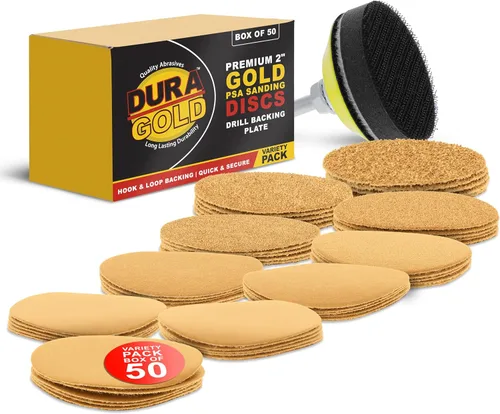 Miniatura 15 de Dura-Gold Premium Discos de Lija con Velcro de 2" Grano 180 (Caja de 30) - Discos de Papel de Lija Abrasivo de Corte Medio de Alto Rendimiento