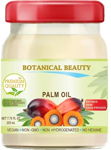 Aceite de palma 100% puro natural prensado en frío grado alimenticio 7.75 onzas líquidas 7.6 fl oz por Botanical Beauty