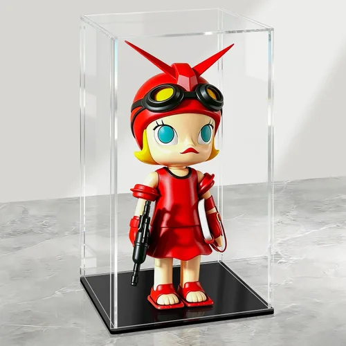 Miniatura 37 de LANSCOERY Vitrina de Acrílico, Caja de Exhibición Ensamblable para Coleccionables, con Diseño a Prueba de Polvo y Sin Costuras, Base Negra de Negro