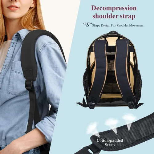 Miniatura 3 de PACKISM Mochila transparente resistente, para estudiantes, escuela