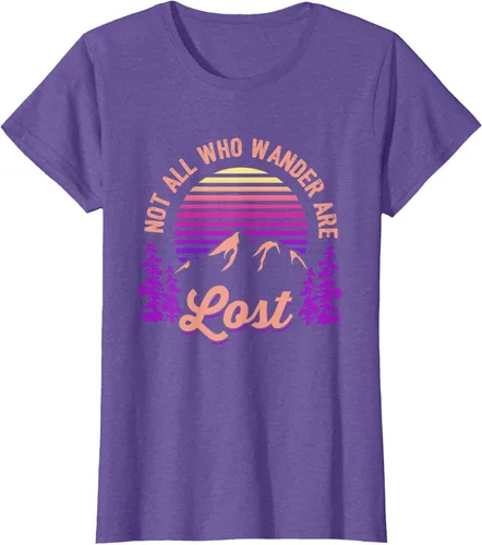 Miniatura 22 de Not All Who Wander Are Lost Vintage Mountains - Camiseta de senderismo, Negro, S