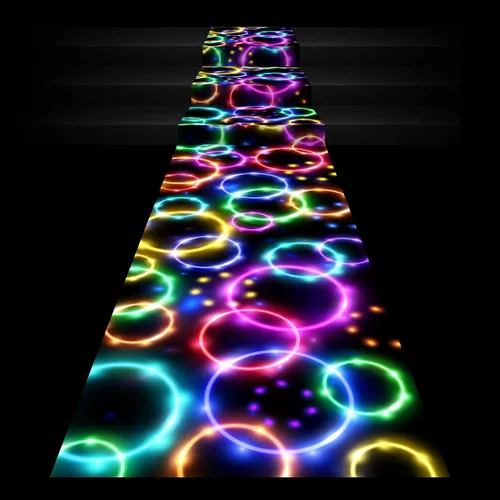 Haull Pista de Baile con Luz Neón de 236 x 39 Pulgadas que Brilla en la Oscuridad, Corredor de Piso que Brilla en la Oscuridad, Decoraciones de