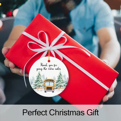 Miniatura 5 de Adornos de autobús escolar, regalos de conductor de autobús para hombres, mujeres, 2.9 pulgadas, cerámica de agradecimiento, regalo para decoración