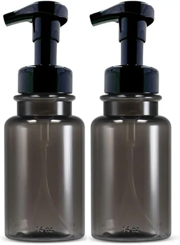 Miniatura 7 de Dispensador de jabón espumoso de 14 oz botella de plástico recargable para cocina, baño, oficina (2-ámbar/negro) wide opening, easy refills, for
